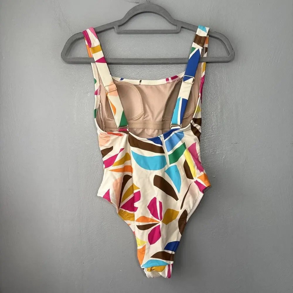 Tabitha Brown Swimsuit Size Small Tropical Beach French Cut Cheeky One Piece